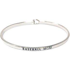by you Mom Inspirational Messages Engraved Thin Bangle Hook Bracelets in Kuwait
