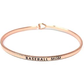 by you Mom Inspirational Messages Engraved Thin Bangle Hook Bracelets