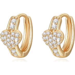 papasgix Gold Huggie Hoop Earrings for Women Girls, 18K Colorful Gold Hoop Earrings, Fashion Tiny Big Chunky Hoop Piercing Earrings Jewelry for Gifts