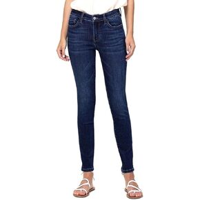 VERVET by Flying Monkey Women's High Rise Whiskered Ankle Skinny Jeans