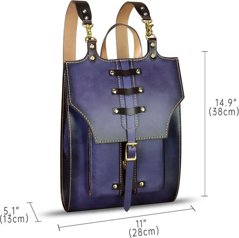 LRTO Genuine Leather Backpack for Women and Men Vintage Rucksack Convertible Casual Daypack Handmade Western Satchel Sling Purse (Brown) in Saudi Arabia