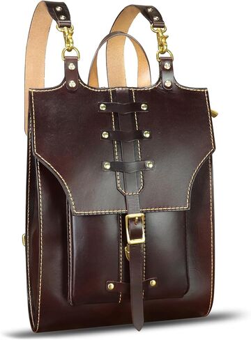 LRTO Genuine Leather Backpack for Women and Men Vintage Rucksack Convertible Casual Daypack Handmade Western Satchel Sling Purse (Brown) in Saudi Arabia