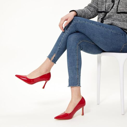 Elisabet Tang Women’s High Heel Closed Toe Pumps Pointed Toe 3.15 inch Heels Shoes Slip On Classic Office Dress Pumps in Saudi Arabia
