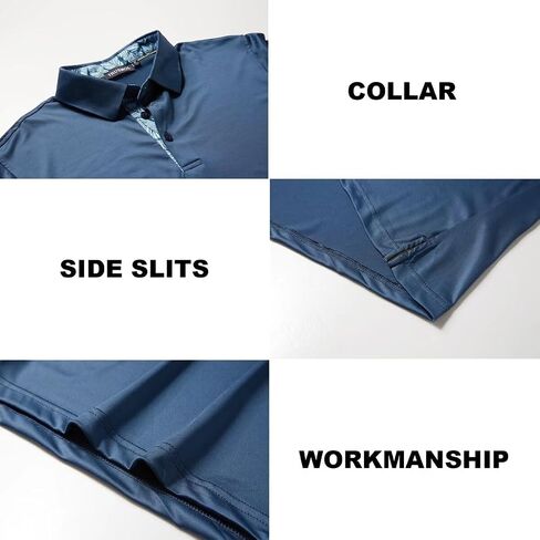 Mens Golf Shirts Dry Fit Short Sleeve Casual Performance Solid Collared Polo Shirts for Men in Saudi Arabia
