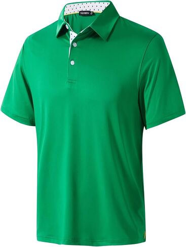 Mens Golf Shirts Dry Fit Short Sleeve Casual Performance Solid Collared Polo Shirts for Men in Saudi Arabia
