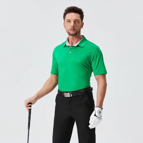 Mens Golf Shirts Dry Fit Short Sleeve Casual Performance Solid Collared Polo Shirts for Men in Saudi Arabia