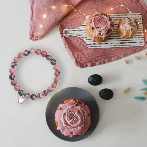 HGDEER ​​30/40/50/60 هدايا عيد ميلاد للنساء، أساور قلب من الحجر الطبيعي للأم والعمة والزوجة والصديق والأخت in Kuwait