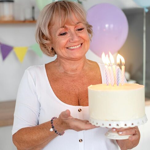 HGDEER ​​30/40/50/60 هدايا عيد ميلاد للنساء، أساور قلب من الحجر الطبيعي للأم والعمة والزوجة والصديق والأخت in Kuwait