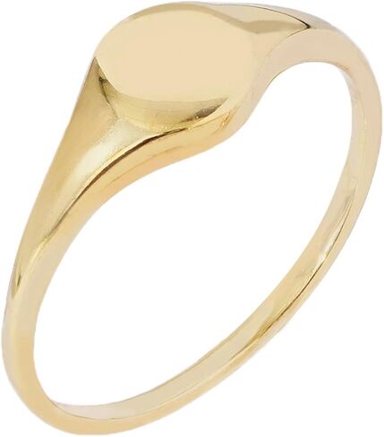 Amazon Essentials 14K Plated Sterling Silver Round Signet Ring in Saudi Arabia