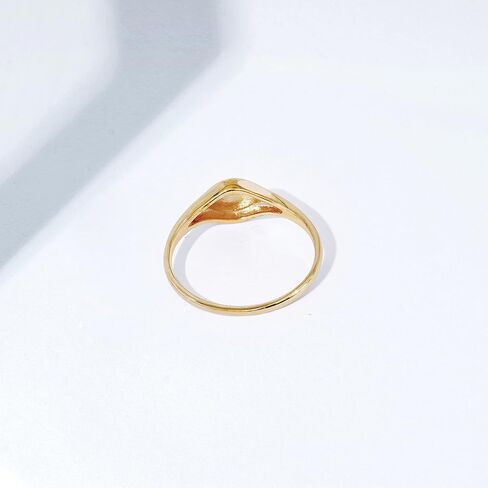 Amazon Essentials 14K Plated Sterling Silver Round Signet Ring in Saudi Arabia