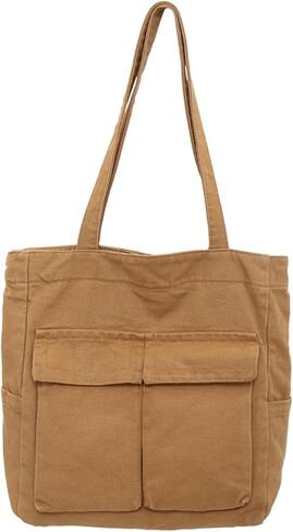 Women Tote Bag for School Work Lightweight Canvas Shoulder Hobo Bags with Pockets in Kuwait