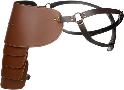 CrosCentury Medieval Leather Shoulder Armor Cosplay PU Leather Viking Armor for Men Women Viking Party Brown in Kuwait