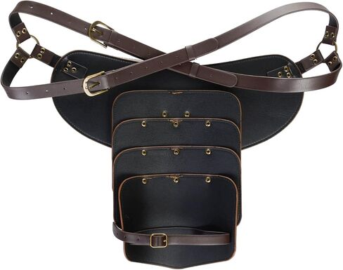 CrosCentury Medieval Leather Shoulder Armor Cosplay PU Leather Viking Armor for Men Women Viking Party Brown in Kuwait