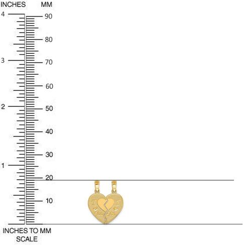 Diamond2Deal 14k Yellow Gold I Love You Break Apart Heart Pendant Fine Jewelry for Women (L- 19 mm W- 16 mm), Yellow Gold in Saudi Arabia