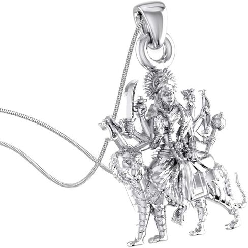 Goddess Durga Maa Pendant for Men & Women Pure Silver Durga Maa Locket for Good Health & Wealth in Saudi Arabia