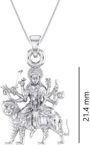 Goddess Durga Maa Pendant for Men & Women Pure Silver Durga Maa Locket for Good Health & Wealth in Saudi Arabia