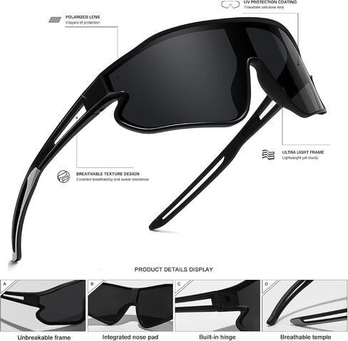 Kids Sunglasses, Youth Baseball Sunglasses Polarized Sports Cycling Shades for Boys Girls Lightweight Frame in Saudi Arabia