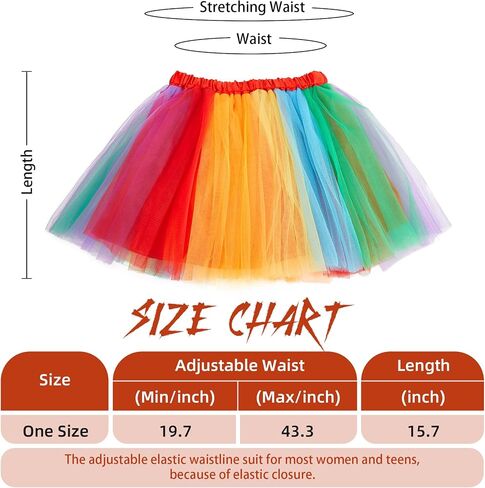 Zando Tutu for Women Adults Teens 5 Layers Halloween Costume Cosplay Running Tutu Party Elastic Fluffy Tulle Dance Skirt in Saudi Arabia