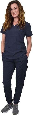 Green Town Scrubs for Women Scrub Set - Jogger Pant and V-Neck Top, 6 Pockets, Easy Care Uniforms in Saudi Arabia