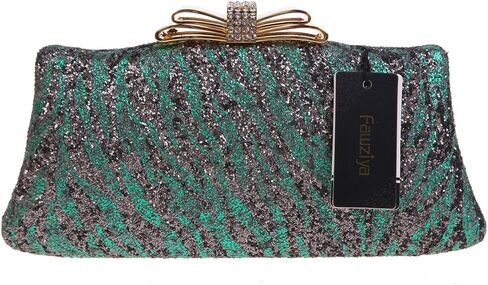 حقيبة يد مسائية من Fawziya مصنوعة من حجر الراين على شكل فيونكة لامعة وحمار وحشي كبيرة الحجم للنساء رسمية in Kuwait