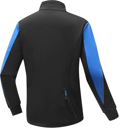 سترة Wantdo الرجالية الشتوية لركوب الدراجات الحرارية الدافئة ذات الغلاف الناعم المقاومة للرياح سترة مضادة للماء من الصوف عاكسة للضوء in Kuwait