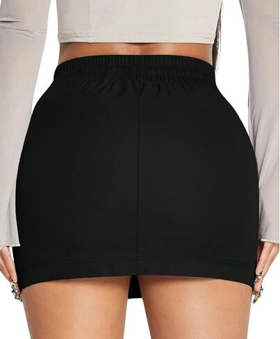 تنورة Cargo Skorts النسائية Y2k Bodycon Mini Cargo Denim مع جيب in Saudi Arabia