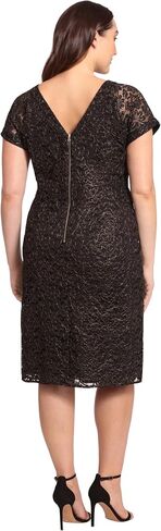 Maggy London Women's Plus Size Holiday Foil Glitter Shimmer Metallic Dress Occasion Party Guest of, Black/Gold in Saudi Arabia