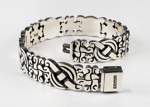 Maya Bracelet: Handcrafted From Solid 925 Sterling Silver With a Blackened and Polished Finish in Saudi Arabia