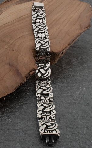 Maya Bracelet: Handcrafted From Solid 925 Sterling Silver With a Blackened and Polished Finish in Saudi Arabia