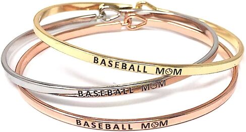 by you Mom Inspirational Messages Engraved Thin Bangle Hook Bracelets in Kuwait