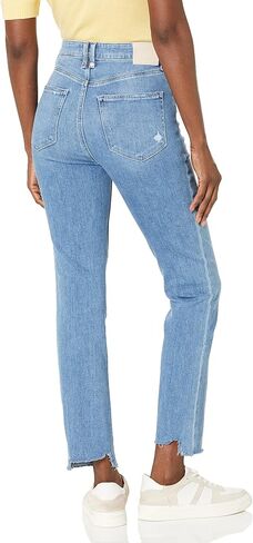 PAIGE Women's Ultra High Rise Cindy Straight Ankle Length in Austyn Destructed W/Destroyed Hem in Saudi Arabia