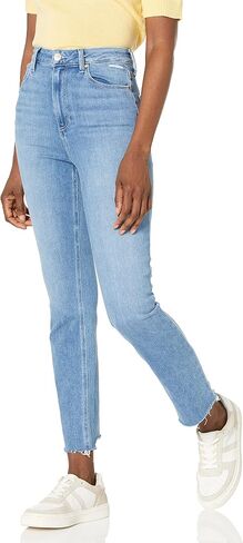 PAIGE Women's Ultra High Rise Cindy Straight Ankle Length in Austyn Destructed W/Destroyed Hem in Saudi Arabia
