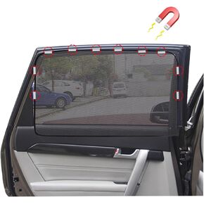 Magnetic Car Side Window Sun Shade(2 Pcs) - Car Window Shade for Baby, Car Sun Shade- Sun, Glare and UV Rays Protection for Child- Car Shades for Front Side Window (Black 2 pcs Front)