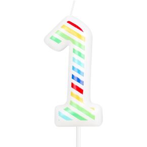 Birthday Candles, Rainbow Birthday Candle for Cake, 1st Birthday Cake Topper Decorations Girl, Number 1 Candles for Birthday Party Wedding Baby Shower Decorations Anniversary Celebration Supplies