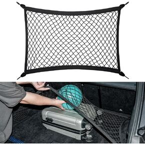 Elastic Cargo Net for SUV, Car Trunk Net Organizer with ABS Hook Storage Mesh Cargo Nets 27.5"x19.6" for Truck Bed Tailgate Netting Accessories