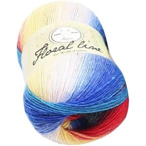 1 Skein Colorful Soft Yarn, 400 Meters/437yd Gradient Multi Color Warm Wool Yarn Single-Layer Knitting Yarns for Knitting and Crocheting DIY Crafting Scarf Shawl Hat Sweater Coat