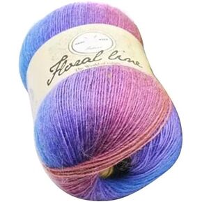 1 Skein Colorful Soft Yarn, 400 Meters/437yd Gradient Multi Color Warm Wool Yarn Single-Layer Knitting Yarns for Knitting and Crocheting DIY Crafting Scarf Shawl Hat Sweater Coat