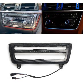 Car Inner Air Condition A/C Panel LED Lighting Ambient Light Trim Accessories For BMW 3 4 Series 3GT F30 F36 M3 M4 Center Control Two-color Atmosphere Lamp Panel Replacement Cover (Carbon fiber color)