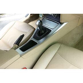 ABS Carbon Fiber Center Console Gear Shift Frame Car Accessories for BMW E90 E92 2005-2012 3 Series Left Hand Drive (Carbon Fiber)