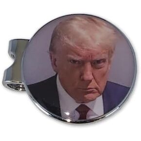 مشبك قبعة كرة الجولف للرئيس دونالد ترامب موغشوت مع علامة الكرة المغناطيسية MAGA Mug Shot Coffee Golf Glove Bag