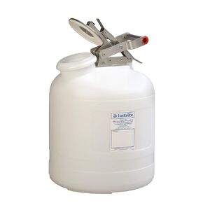 Justrite 12765 5 Gallon Capacity, 12.00" O.D x 20" H Size Laboratory Cans for Corrosives, White