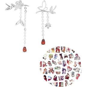 XHBTS Heaven Official Blessing Cosplay Xie lian,Anime Tian Guan Ci Fu San Lang Cosplay Costume Earrings Irregular and Stickers