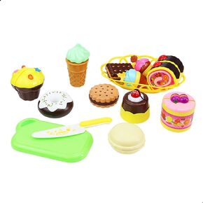 Pretend Cutting Play Toys Desserts Cake Ice Cream and Donuts Food Toys - Birthday Gifts Set Toy Early Education Skills Development for Boys, Girls, Kids
