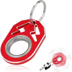 Fidget Keychain Spinner, Metal Spinning Keychain Portable Spinner Key Holder Toys Gift for Adult Men Women Teens Finger Exercise (Black)