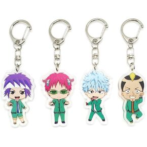Inc. - Set of 4 Disastrous Life Saiki K. Acrylic Keychain Kusuo Saiki, Shun Kaidou, Riki Nendou, Reita Toritsuka