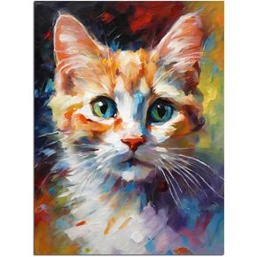 minicreat Cat Paint by Numbers for Adults, DIY Acrylic Watercolor Painting for Beginners Ideal Gift Home Wall Decor