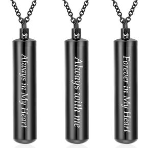 3 حزمة مجوهرات الحرق جرة المفاتيح للرماد للنساء الرجال اسطوانة قارورة الحرق قلادة تذكار رماد المجوهرات التذكارية (قلادة جرة اسطوانة) in Kuwait