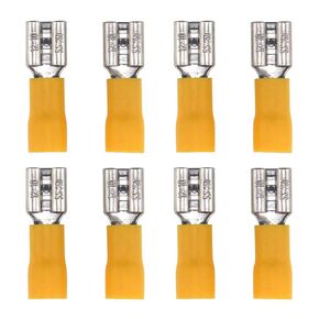 200PCS Insulated Vinyl Female Spade Connector,Quick Disconnect 6.3mm 1/4" Electrical Wire Connectors 16-14AWG Crimp Terminal