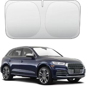 Car Windshield Sun Shade, Car Sun Shade 4 Layer Nano Coating Block 99% UV and Heat, Foldable Windshield Cover Sun Shade Protect Car Interior from Sun, 62″x32″ for SUV, Truck, Vans, Sedan