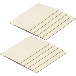 MECCANIXITY Unfinished Wood Pieces 4.3 x 6.3 x 1/10 Inch Plywood Sheets for DIY Craft Projects Laser Cutting 10 Pcs